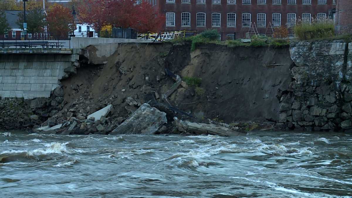 Part of Biddeford RiverWalk collapses during weekend storm
