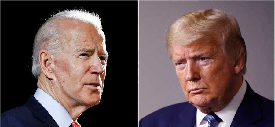 Former Vice President Joe Biden and President Donald Trump are shown in this file photo.