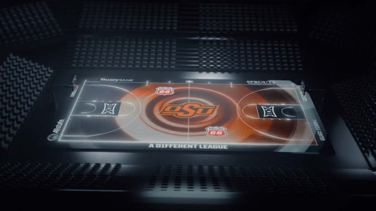 Big 12 unveils LED video court that'll debut during conference basketball tournaments