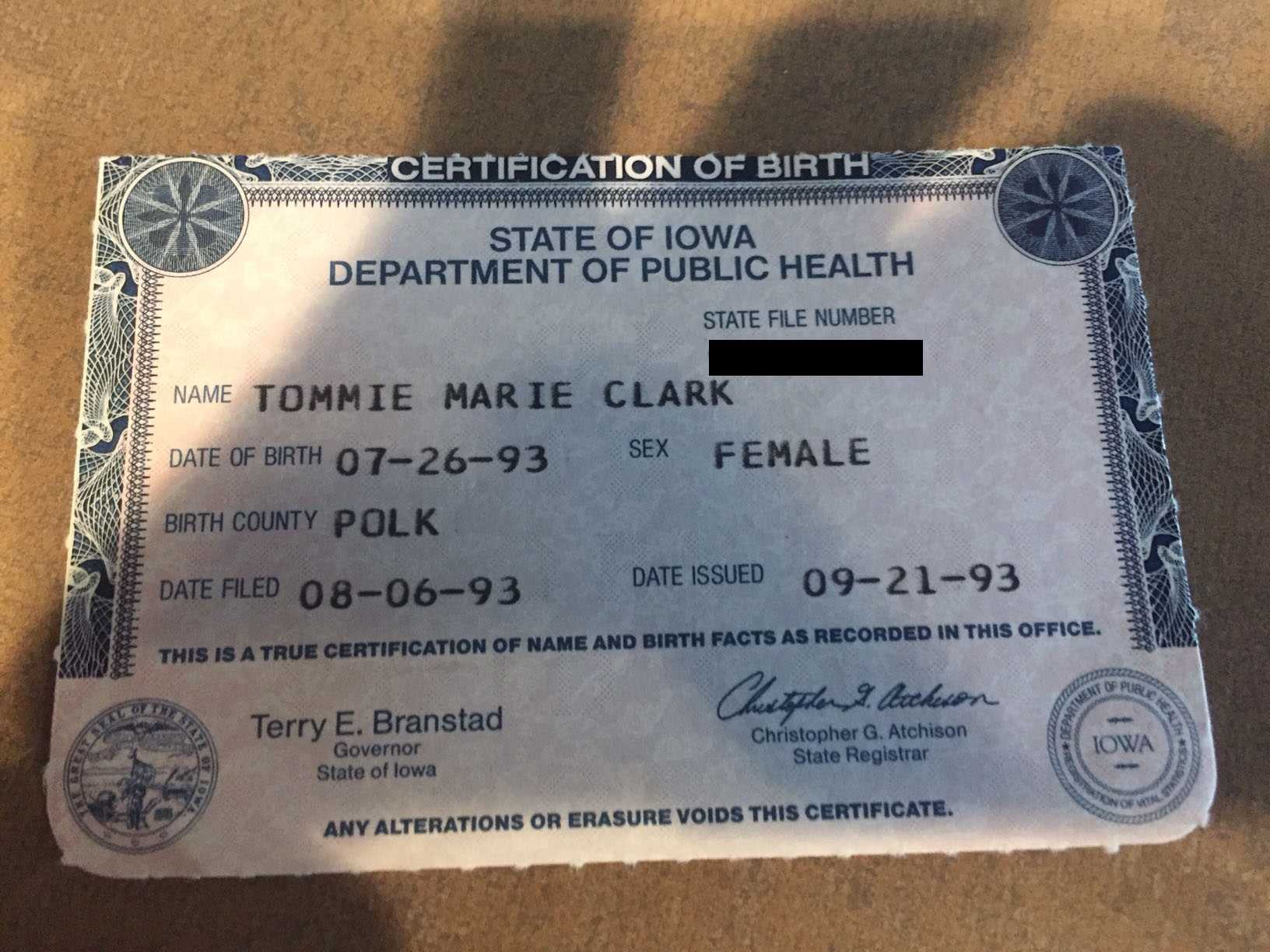 birth certificate copy