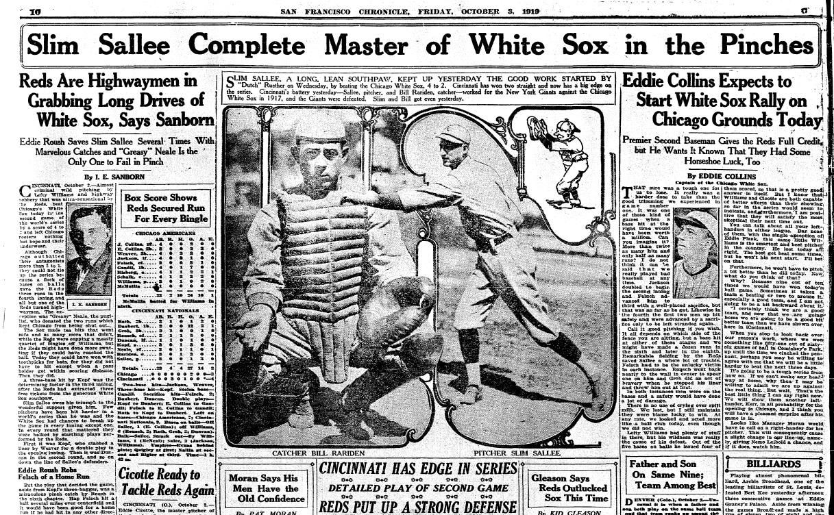 Reliving The Infamous 1919 World Series Through Newspaper Clippings   Blacksox7 Png 1570125420 