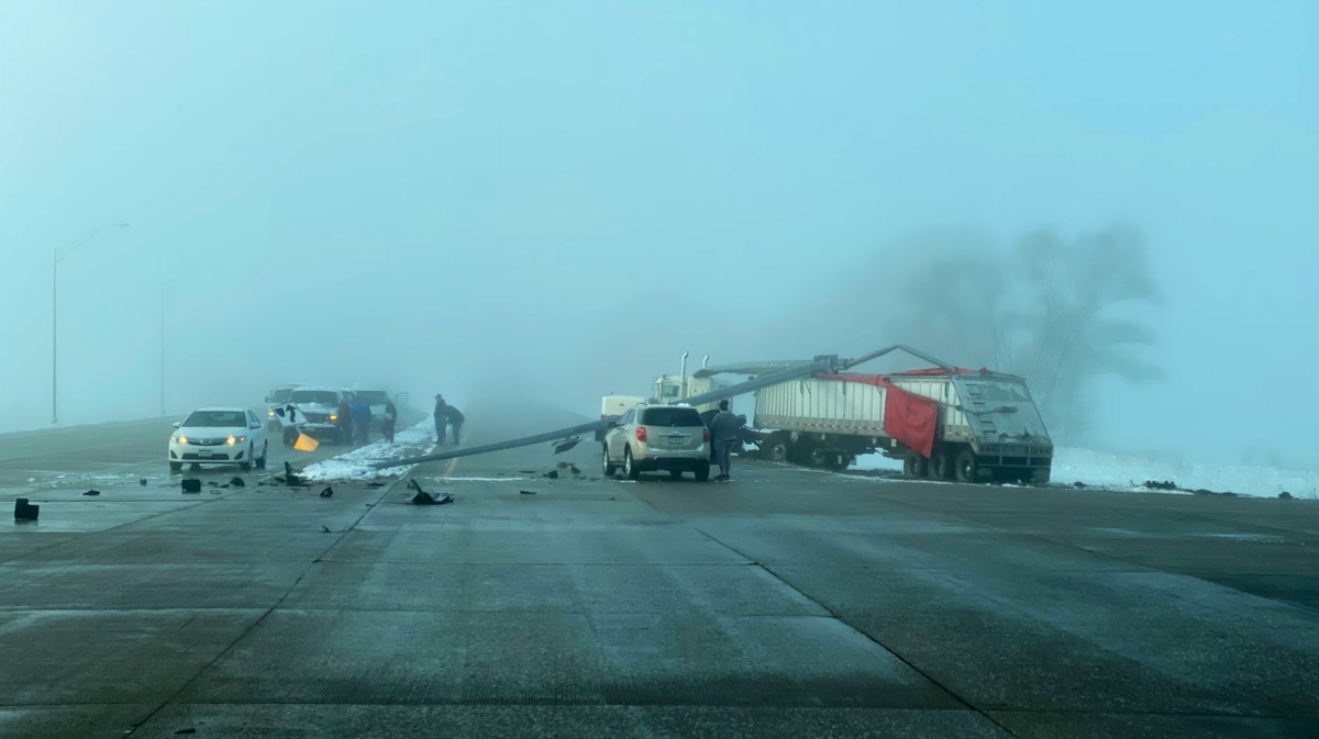 Police warn of bad visibility, report crash on Blair High Road