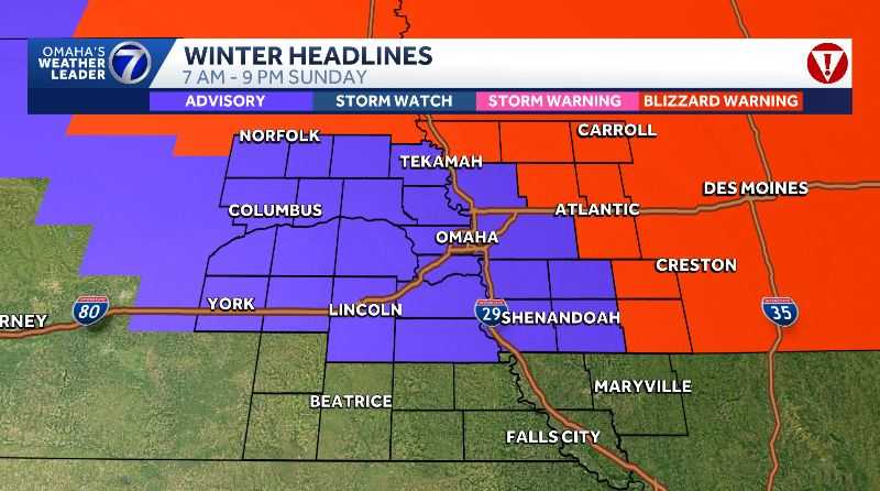 Strong winds, whiteout Sunday for Omaha area