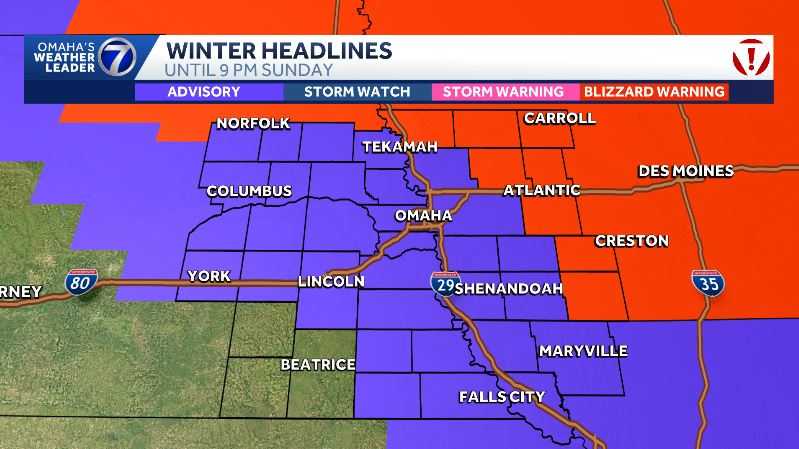 Omaha weather: Strong winds, whiteout conditions Sunday - KETV