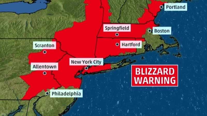 Winter storm slams Northeast, 9 states under Blizzard Warning