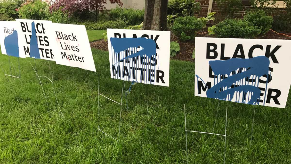 Vandals target Black Lives Matter signs