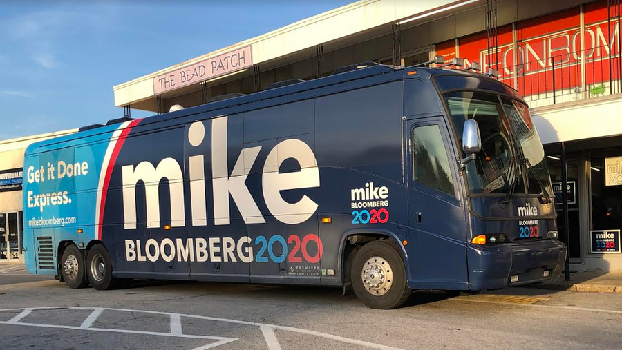 Bloomberg campaign bus in Manchester Feb. 24
