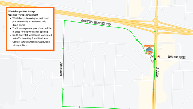 Blue Springs, Missouri, Whataburger grand opening traffic plan - Vimarsana News