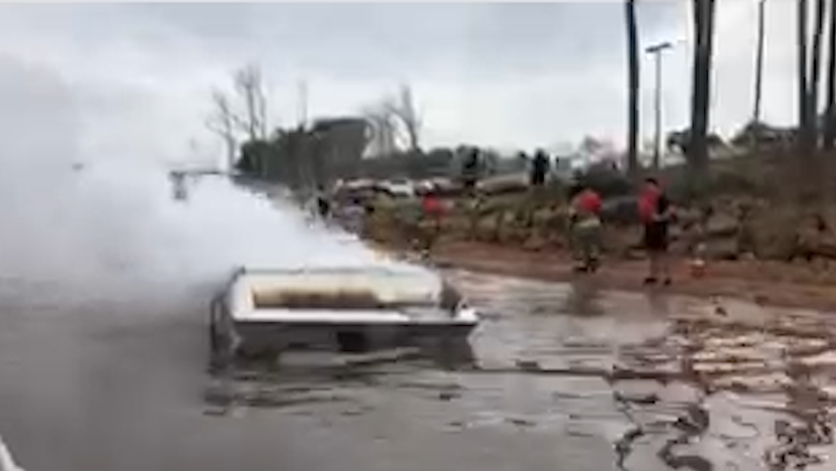 Upstate boat caught on fire