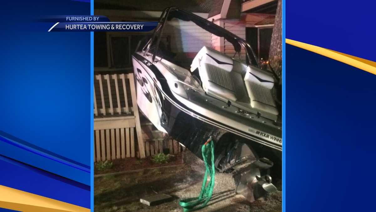 Stolen boat crashes through house in Ossipee