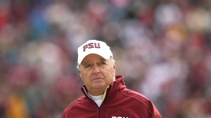 Head coach Bobby Bowden of the Florida State Seminoles watches his team take on the West Virginia Mountaineers during the Konica Minolta Gator Bowl on Jan. 1, 2010 in Jacksonville, Florida.