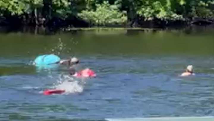 Lifeguards rescue man from capsized kayak in Canton's Bolivar Pond