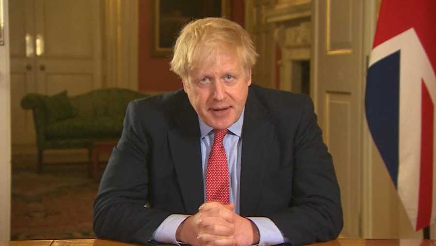 Prime Minister Boris Johnson addressing the nation from 10 Downing Street, London, as he placed the UK on lockdown as the government seeks to stop the spread of coronavirus.