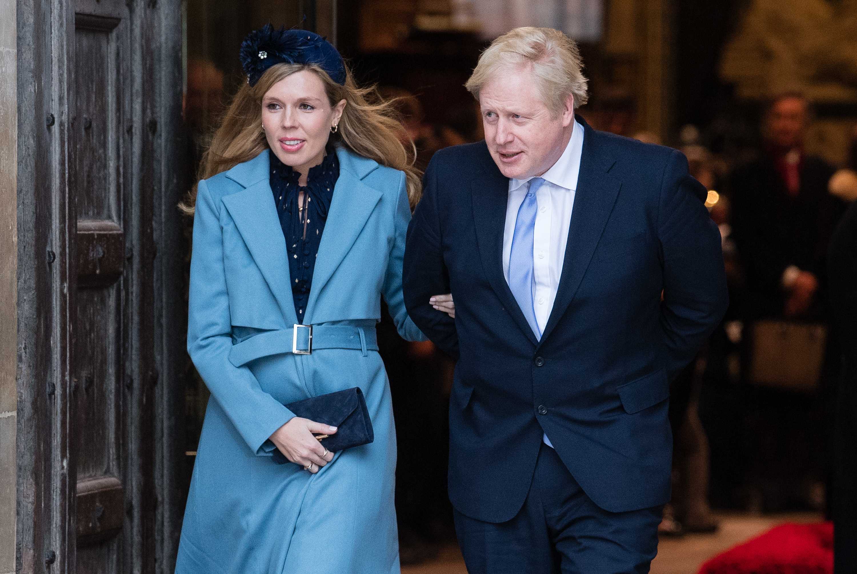 British Prime Minister Boris Johnson and fiancee Carrie Symonds