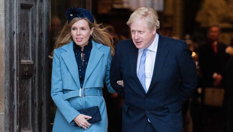 Boris Johnson and Carrie Symonds attend the Commonwealth Day Service 2020 on March 09, 2020 in London, England.