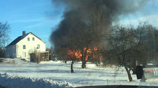 Pigs, chickens, quail, rabbits rescued from burning Boscawen barn