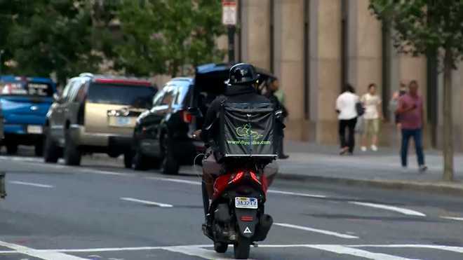 boston scooter in bike lane