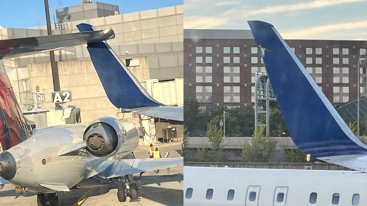 Een vliegtuig botst met een ander vliegtuig tijdens het reizen op Logan Airport