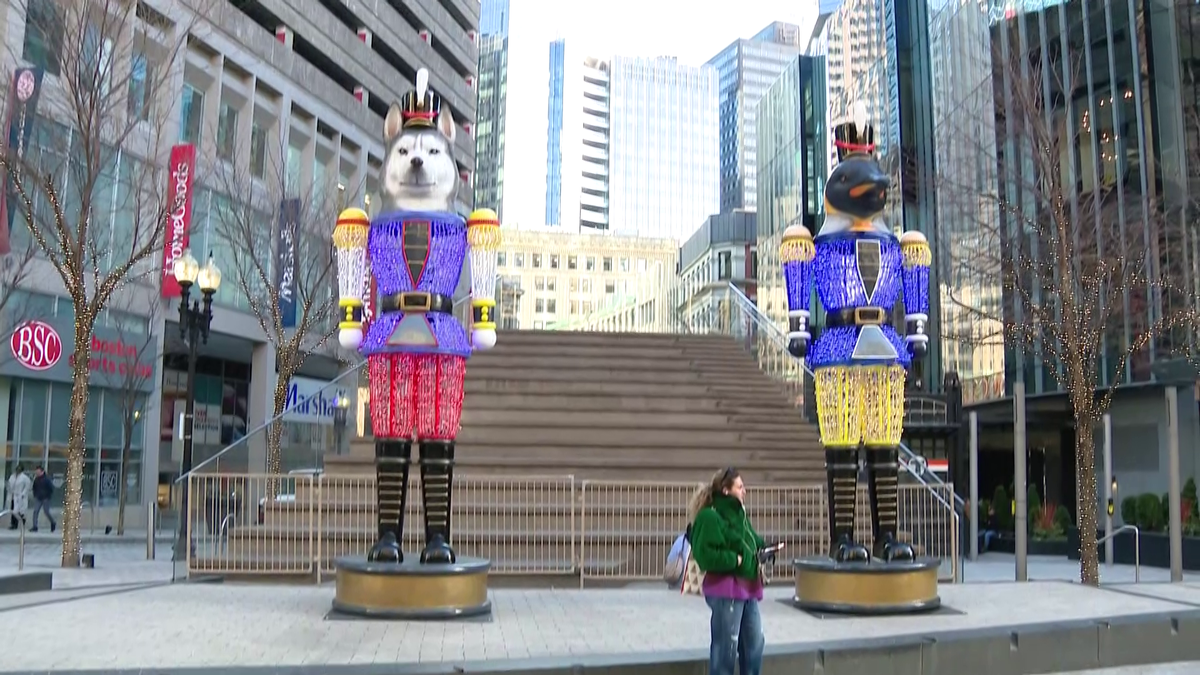 Boston Welcomes Giant Nutcrackers To Downtown Crossing For Holiday Season