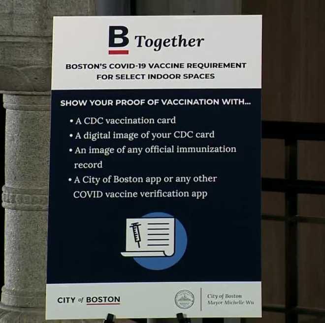 ボストンの「予防接種」の「証拠」と「発表」のポスター