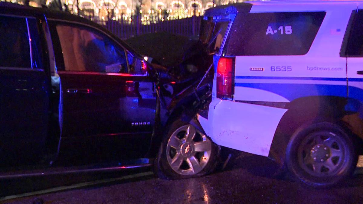 Boston Police Cruiser Struck From Behind In Multi Vehicle Crash 5188