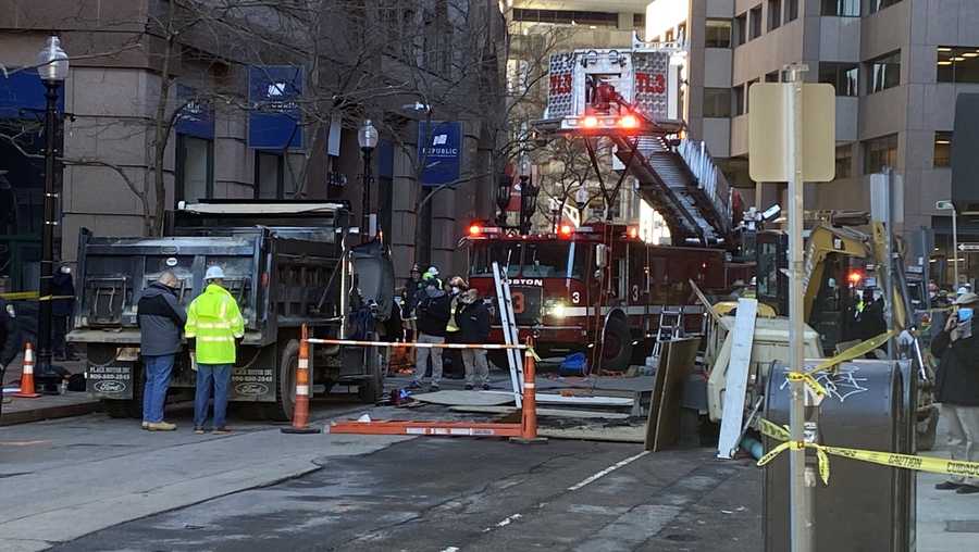 A construction site at 190 High St. in Boston's Financial District where two workers were killed in an accident on Feb. 24, 2021.