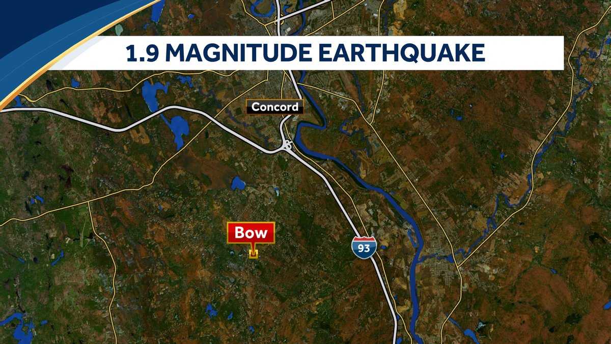 A 1.9-magnitude earthquake has been reported in Bow, New Hampshire