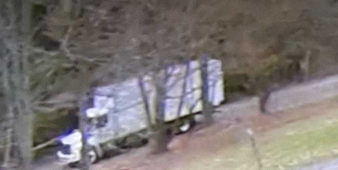 A box truck that hit a covered bridge in Morristown