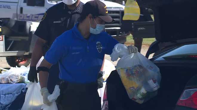 Birmingham Police take part in food giveaway event