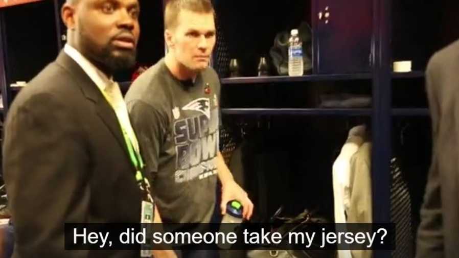 New video appears to show moment Tom Brady's Super Bowl jersey was taken 