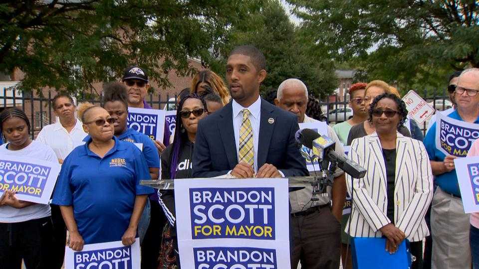 Baltimore City Council President Brandon Scott announces ...