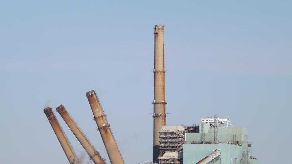 Brayton Point Power Plant demolition begins after weather delay