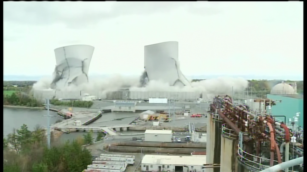 Massive Brayton Point cooling towers in Somerset demolished