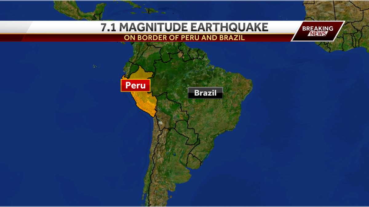 7.1magnitude earthquake reported on Peru/Brazil border