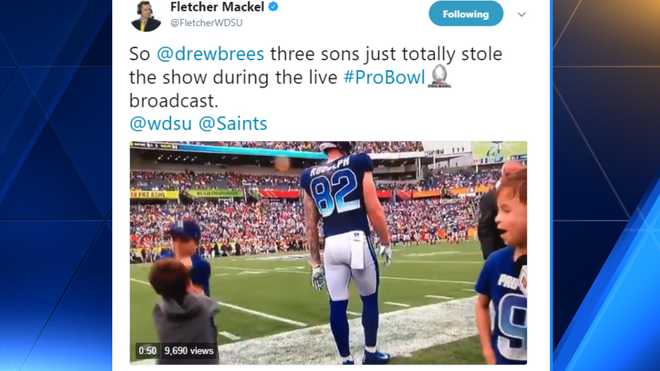 Drew Brees' kids hilariously fought during Pro Bowl sideline interview