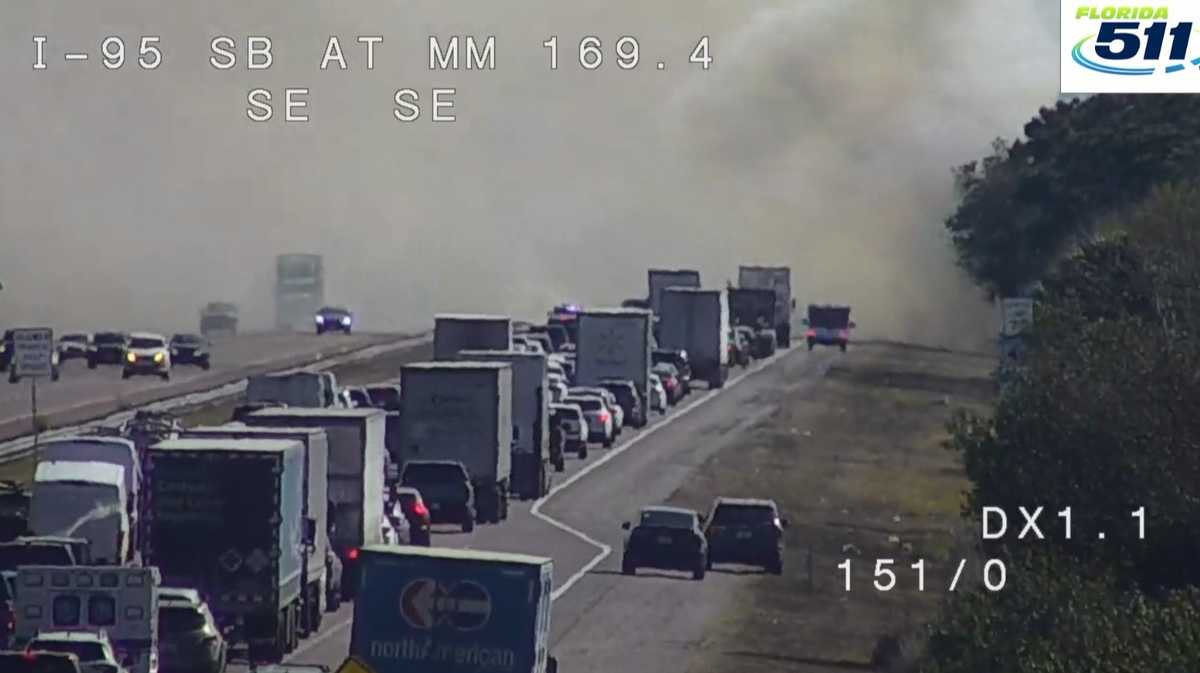 Brush fire causes shutdown of I-95 in both directions in Brevard County