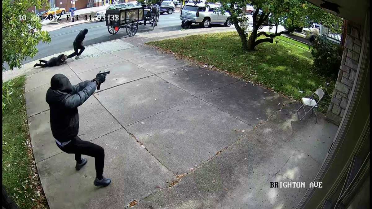 Surveillance video Funeral shooting in Pittsburgh's Brighton Heights