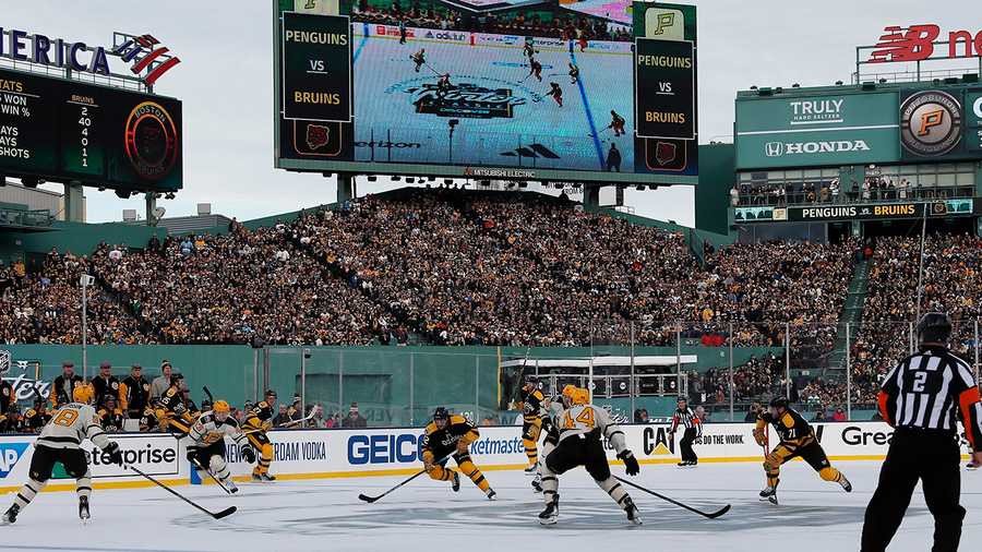 DeBrusk scores 2 in 3rd, Bruins beat Penguins in Winter Classic