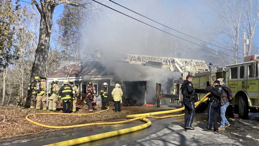 Brunswick, Maine Multiple crews battle fire on Coombs road