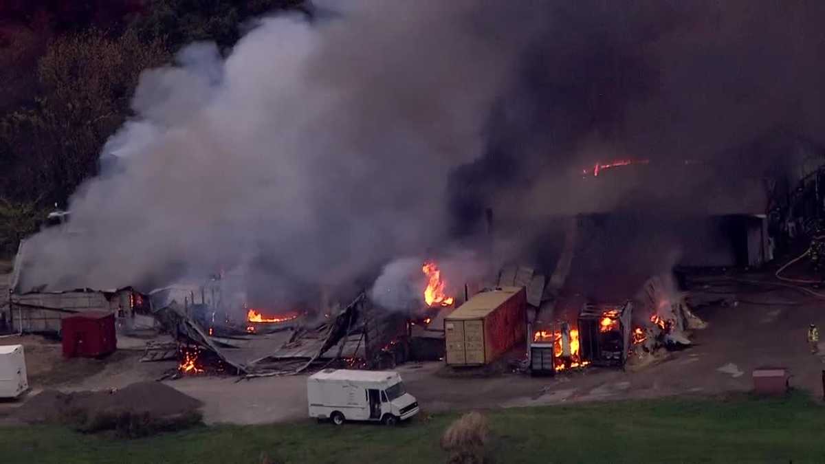 Fire at Brunton Dairy farm in Beaver County