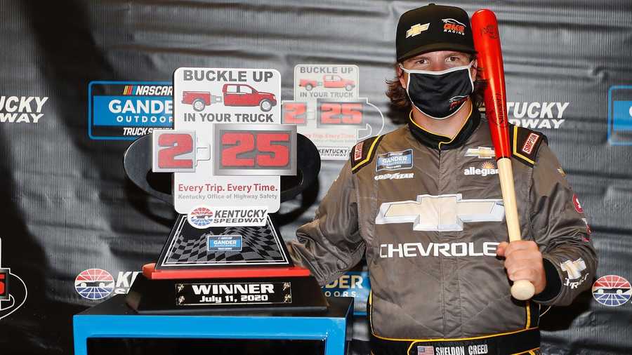Sheldon Creed earns first career Gander Trucks win in rain-shortened Buckle Up In Your Truck 225 race