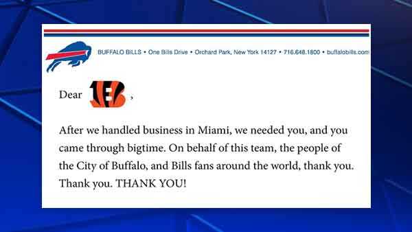 See how the Bills, fans are thanking the Bengals for ending playoff drought
