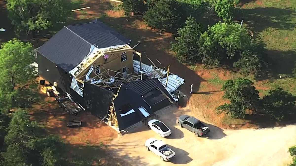 Sky 5 shows damage from overnight storms in Oklahoma