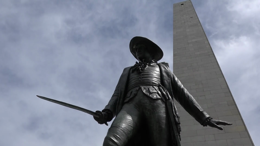 Group Set Off Fireworks Around Bunker Hill Monument - 