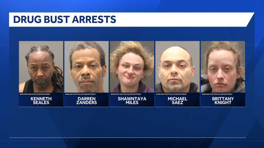 Five arrested in Burlington drug bust - WPTZ