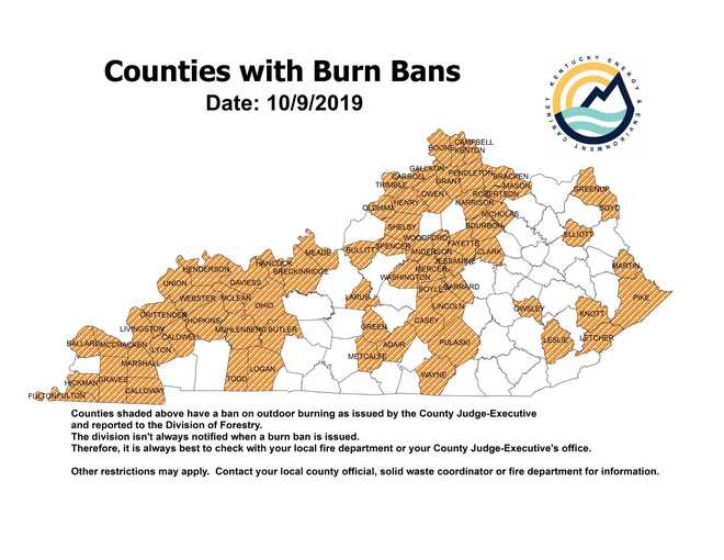 Many KY, IN counties still under burn ban despite recent rain