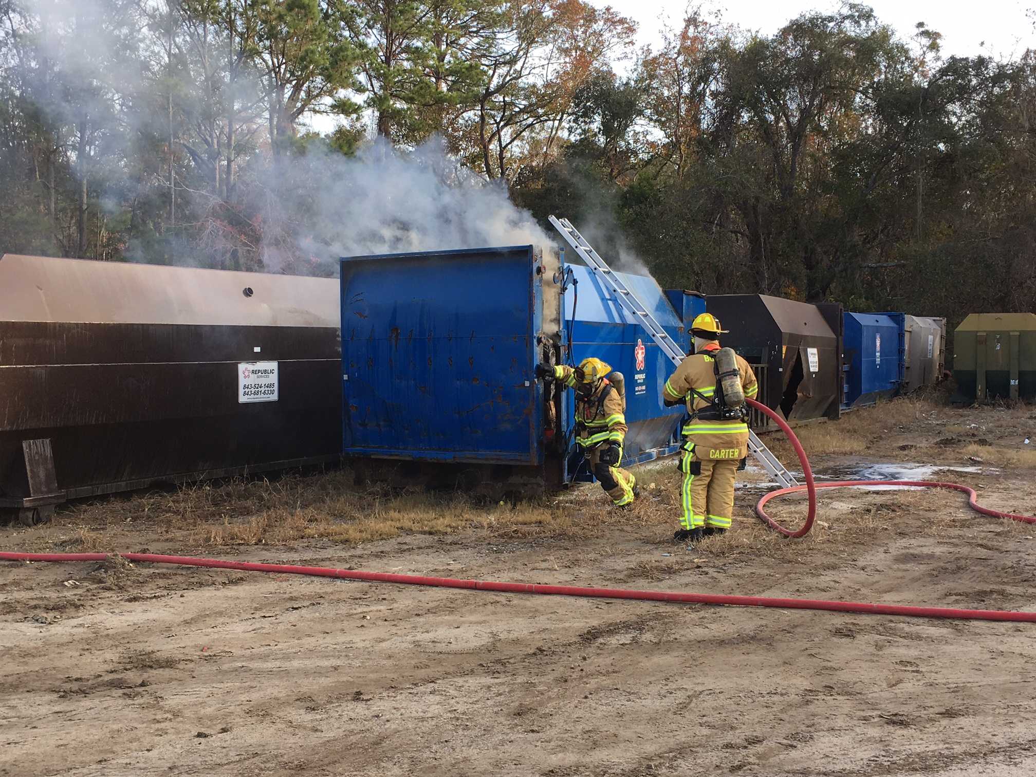 Burton firefighters extinguish dumpster fire at waste services