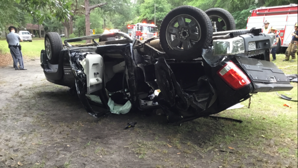 One person rescued from rollover crash in Beaufort