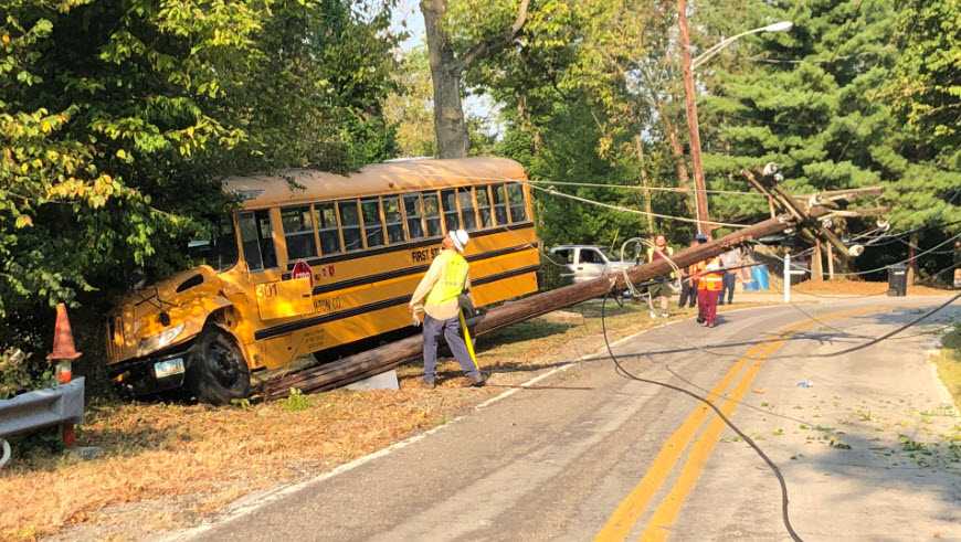 Police: Driver, students uninjured after school bus crashes into police ...