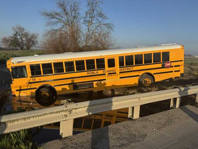 School bus with students crashes into creek in Sacramento